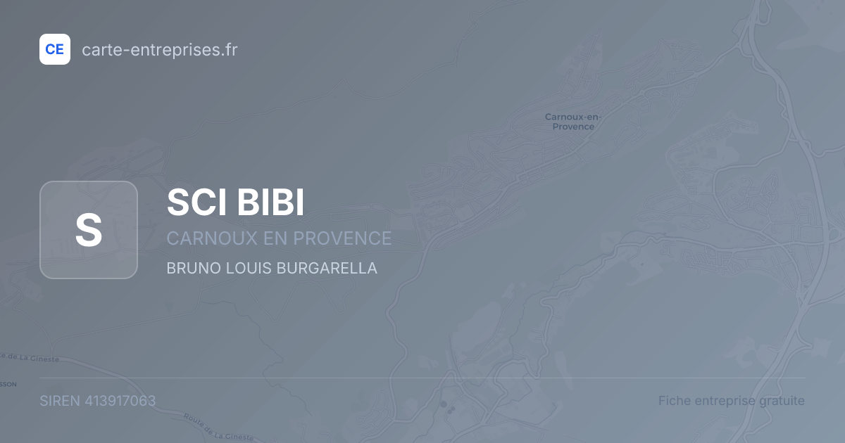 SCI BIBI — 413917063 — fiche entreprise