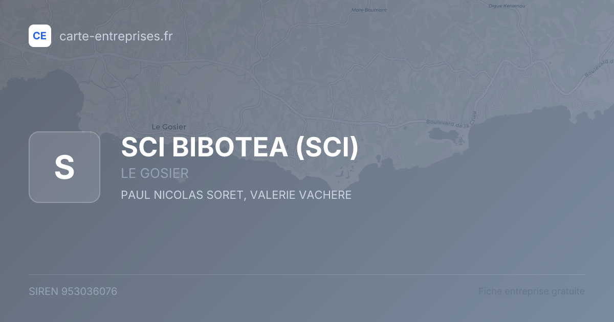 SCI BIBOTEA (SCI) — 953036076 — fiche entreprise