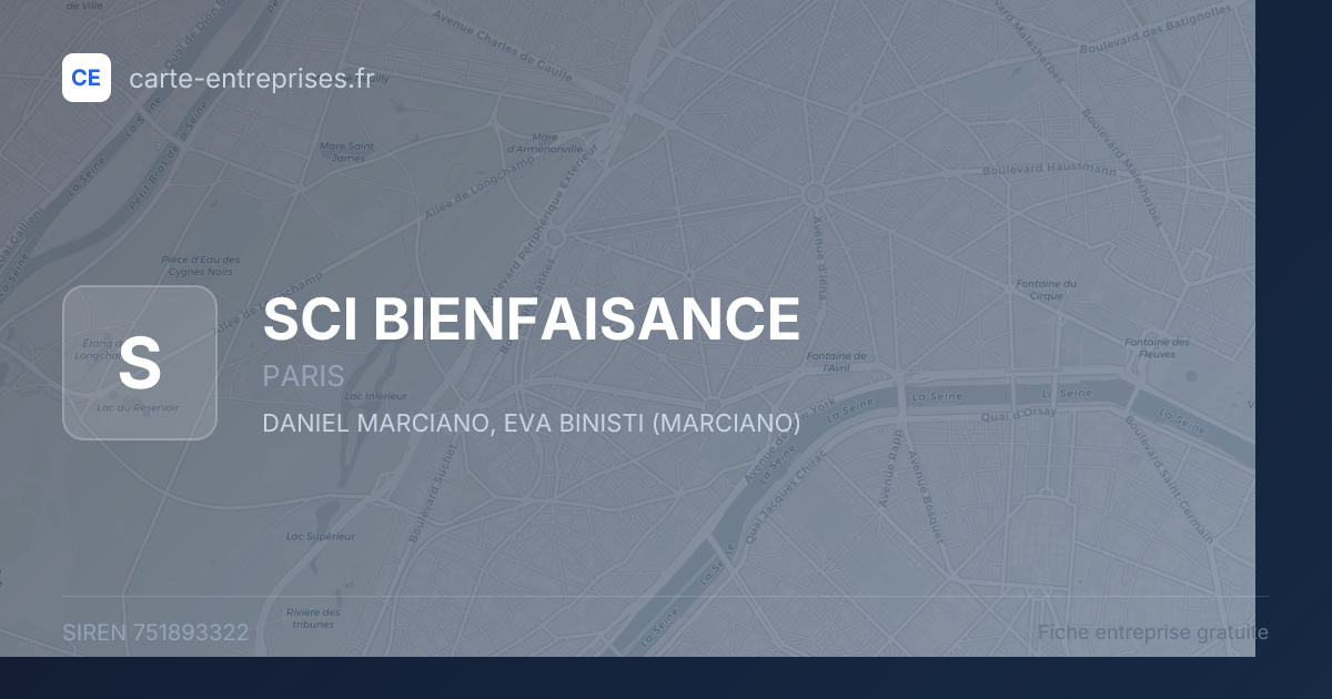 SCI BIENFAISANCE — 751893322 — fiche entreprise