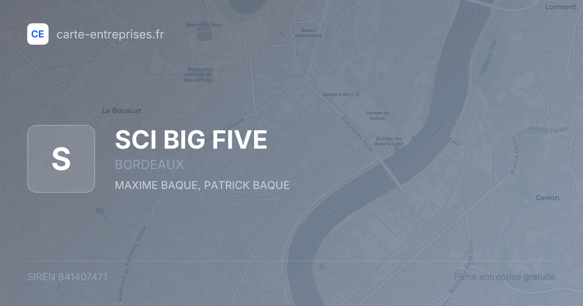 SCI BIG FIVE — 841407471 — fiche entreprise