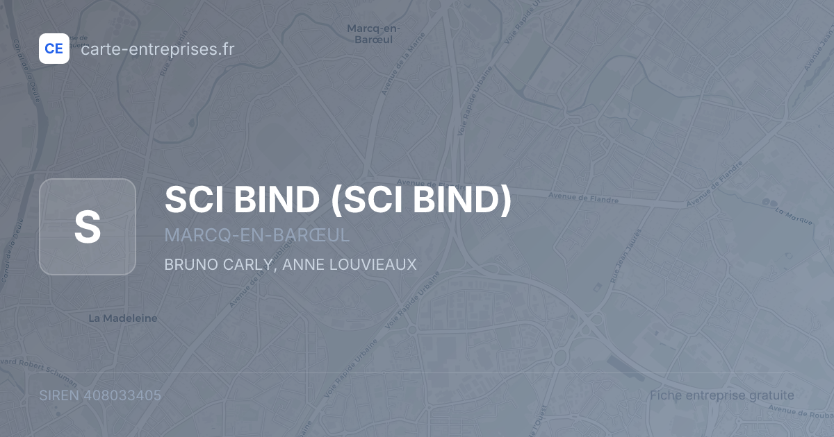SCI BIND — 408033405 — fiche entreprise