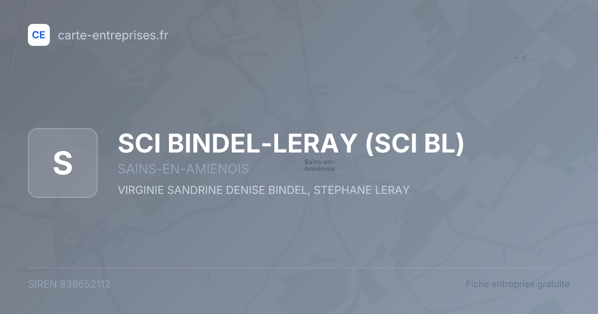 SCI BINDEL-LERAY (SCI BL) — 839652112 — fiche entreprise