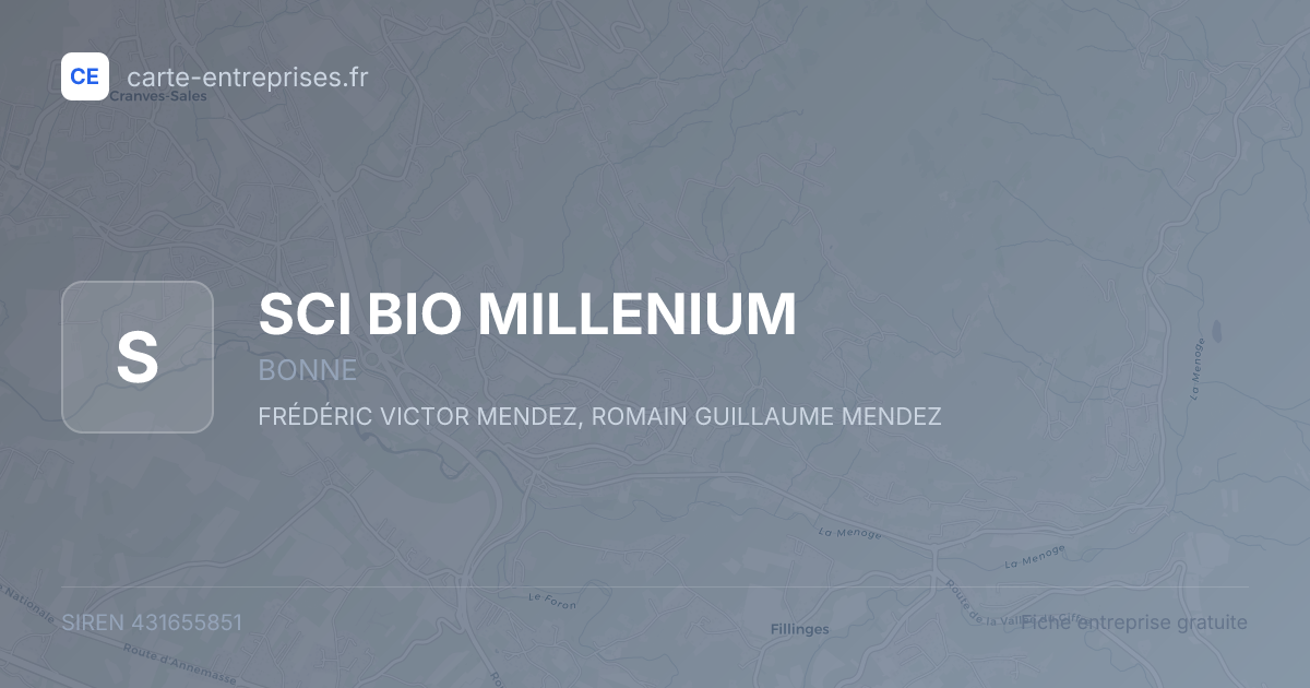 SCI BIO MILLENIUM — 431655851 — fiche entreprise