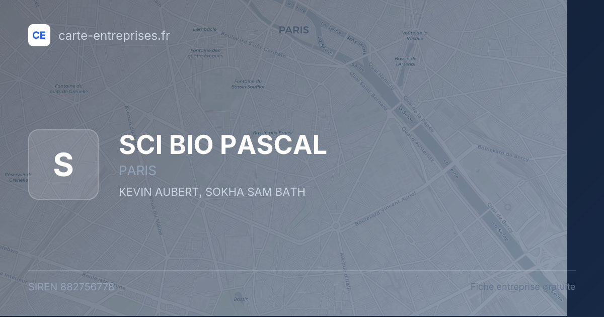 SCI BIO PASCAL — 882756778 — fiche entreprise