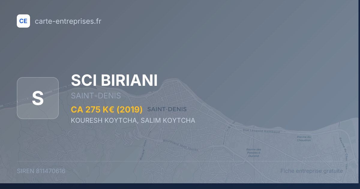 SCI BIRIANI — 811470616 — fiche entreprise