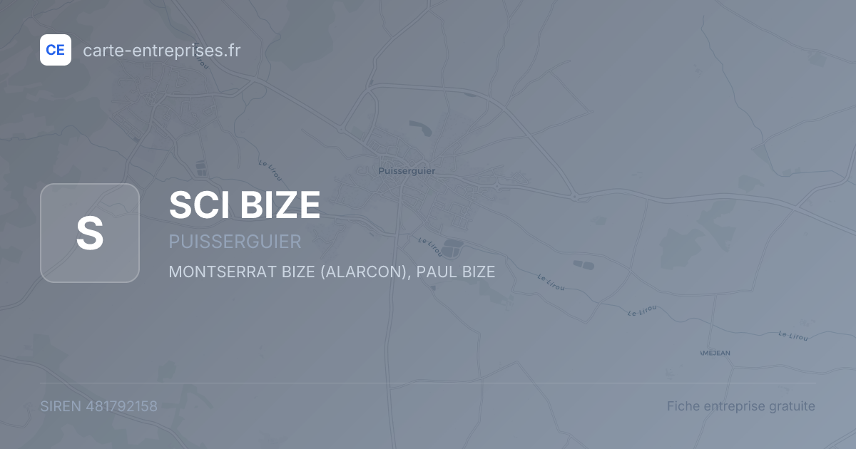 SCI BIZE — 481792158 — fiche entreprise