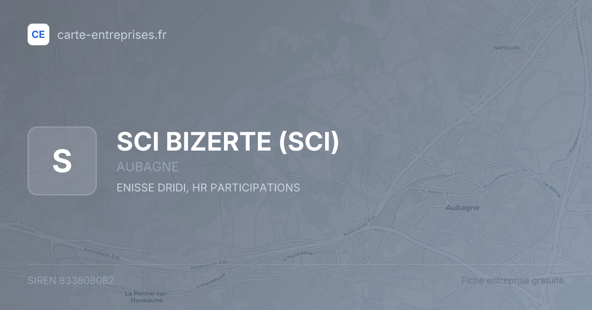 SCI BIZERTE (SCI) — 833808082 — fiche entreprise