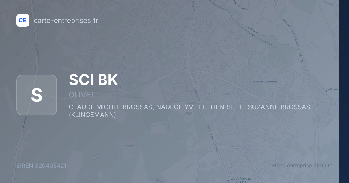 SCI BK — 320403421 — fiche entreprise
