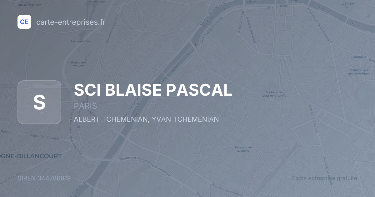 SCI BLAISE PASCAL — 344786819 — fiche entreprise