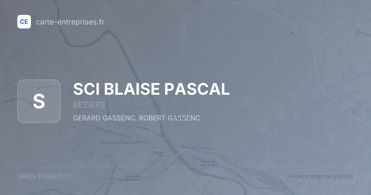SCI BLAISE PASCAL — 378697577 — fiche entreprise