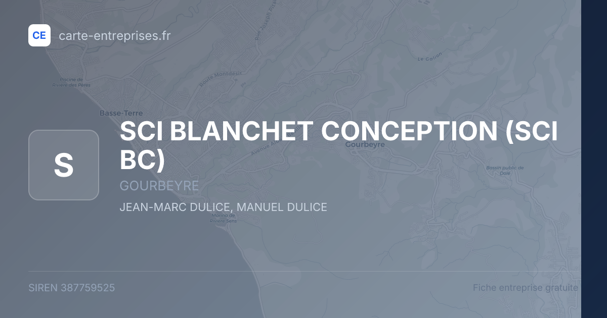 SCI BLANCHET CONCEPTION (SCI BC) — 387759525 — fiche entreprise