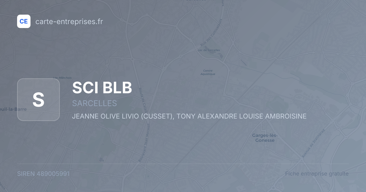SCI BLB — 489005991 — fiche entreprise