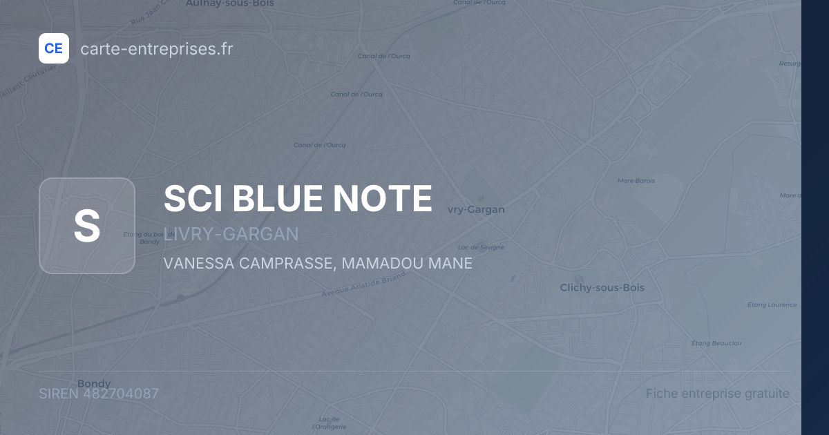 SCI BLUE NOTE — 482704087 — fiche entreprise