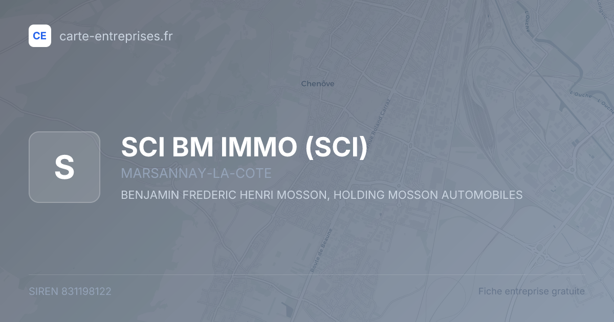SCI BM IMMO (SCI) — 831198122 — fiche entreprise