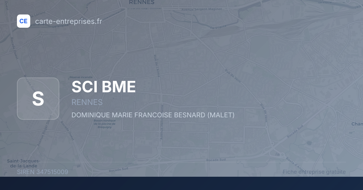 SCI BME — 347515009 — fiche entreprise