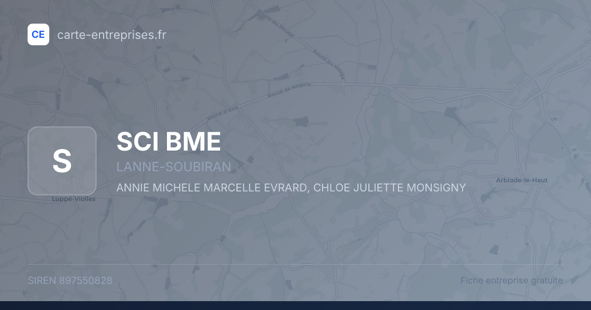 SCI BME — 897550828 — fiche entreprise