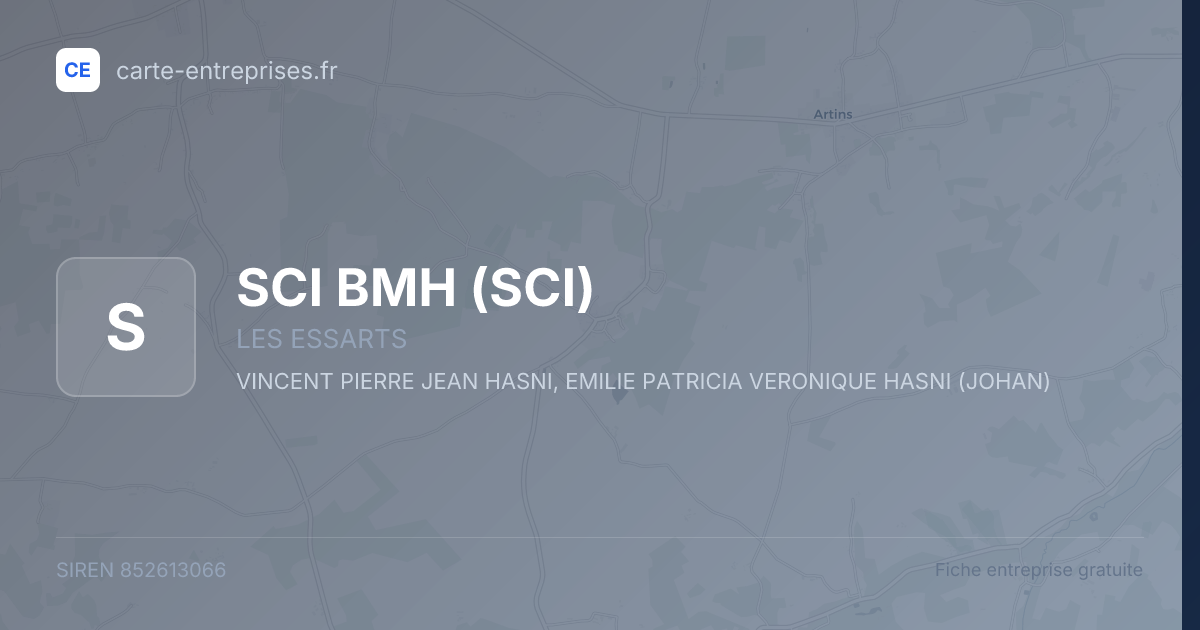 SCI BMH (SCI) — 852613066 — fiche entreprise