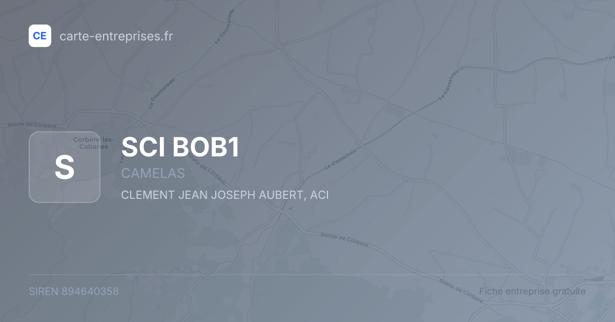 SCI BOB1 — 894640358 — fiche entreprise