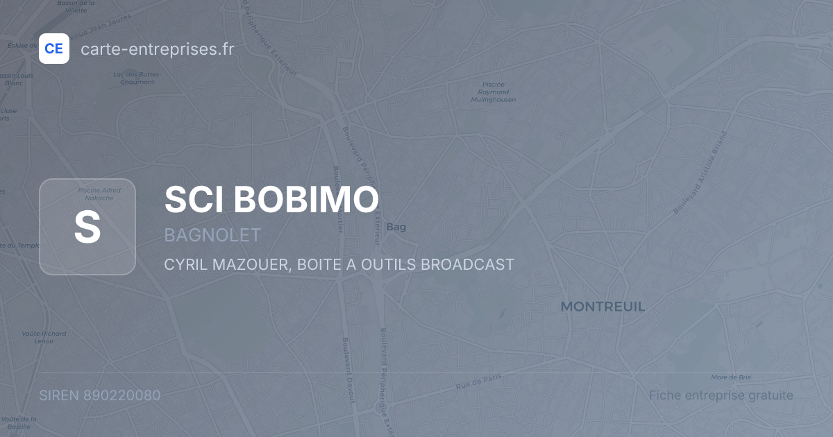 SCI BOBIMO — 890220080 — fiche entreprise