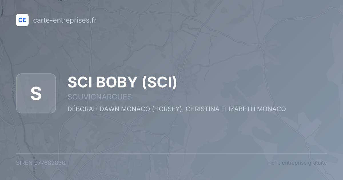 SCI BOBY (SCI) — 977682830 — fiche entreprise