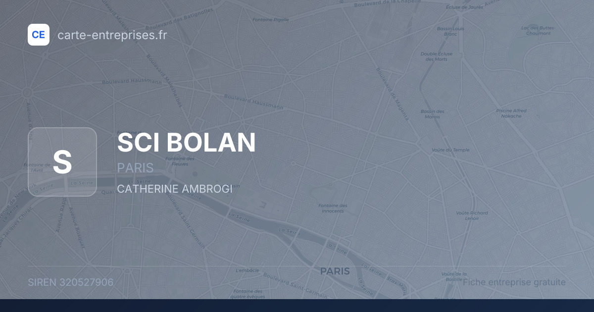 SCI BOLAN — 320527906 — fiche entreprise