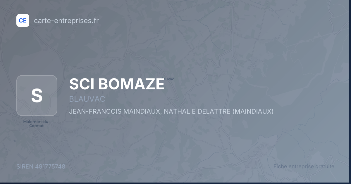 SCI BOMAZE — 491775748 — fiche entreprise