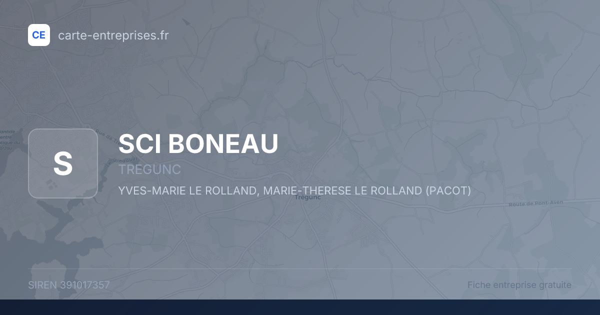 SCI BONEAU — 391017357 — fiche entreprise