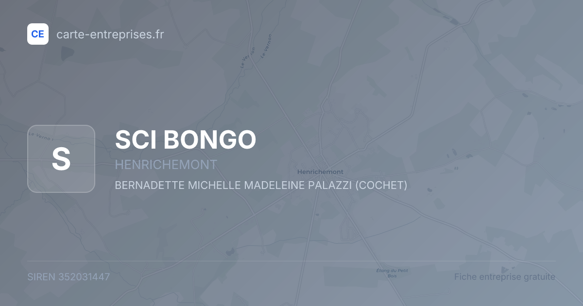 SCI BONGO — 352031447 — fiche entreprise