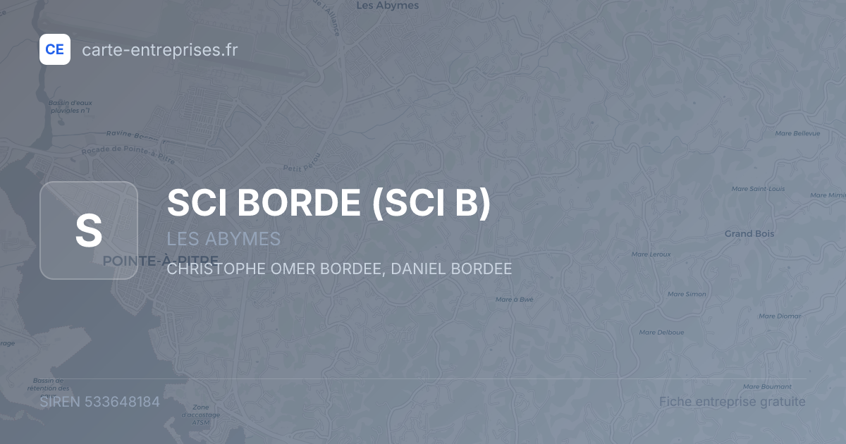 SCI BORDE (SCI B) — 533648184 — fiche entreprise