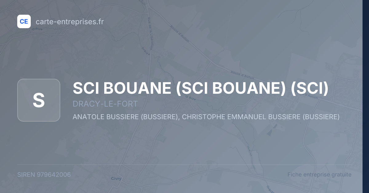 SCI BOUANE (SCI BOUANE) (SCI) — 979642006 — fiche entreprise
