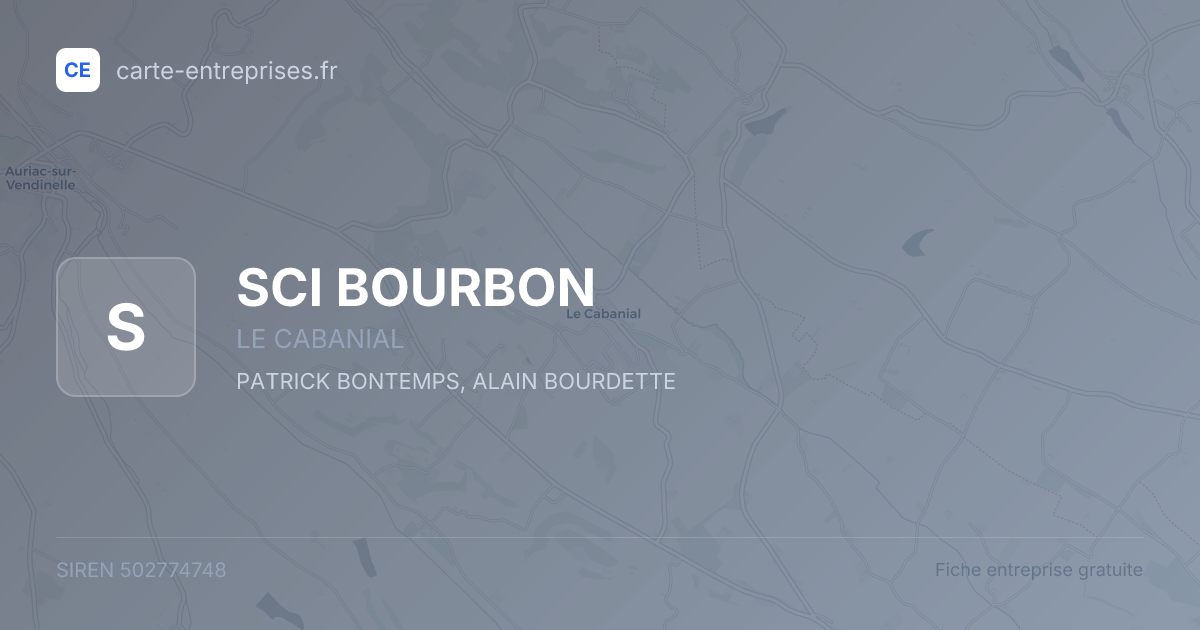 SCI BOURBON — 502774748 — fiche entreprise