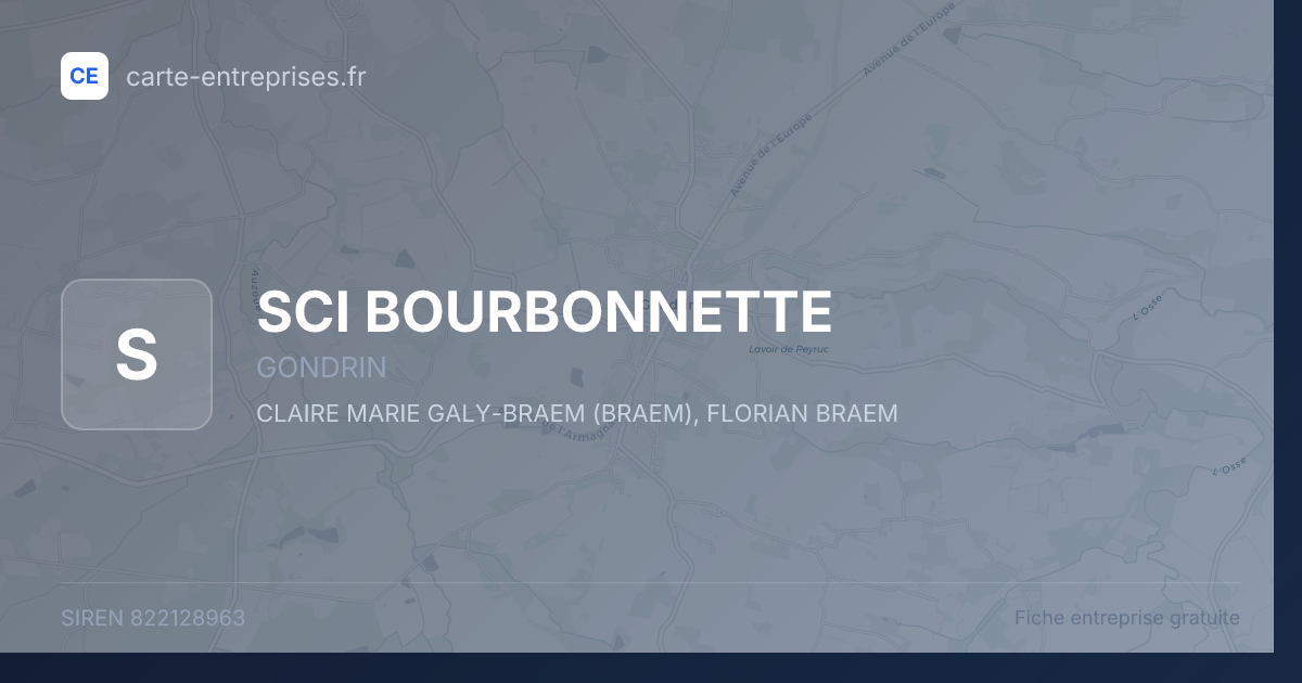 SCI BOURBONNETTE — 822128963 — fiche entreprise