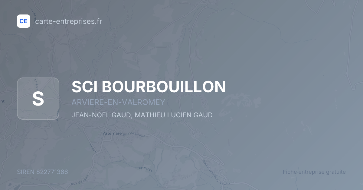 SCI BOURBOUILLON — 822771366 — fiche entreprise