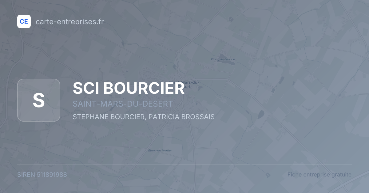 SCI BOURCIER — 511891988 — fiche entreprise