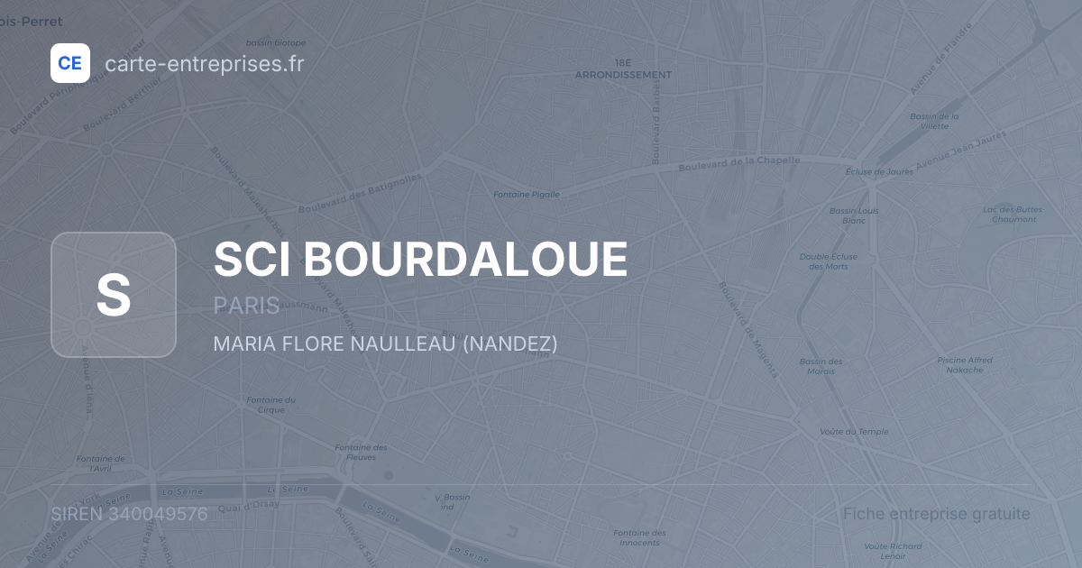 SCI BOURDALOUE — 340049576 — fiche entreprise