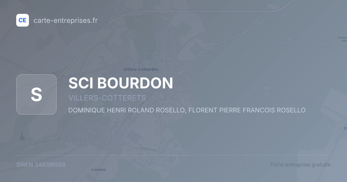 SCI BOURDON — 348196569 — fiche entreprise