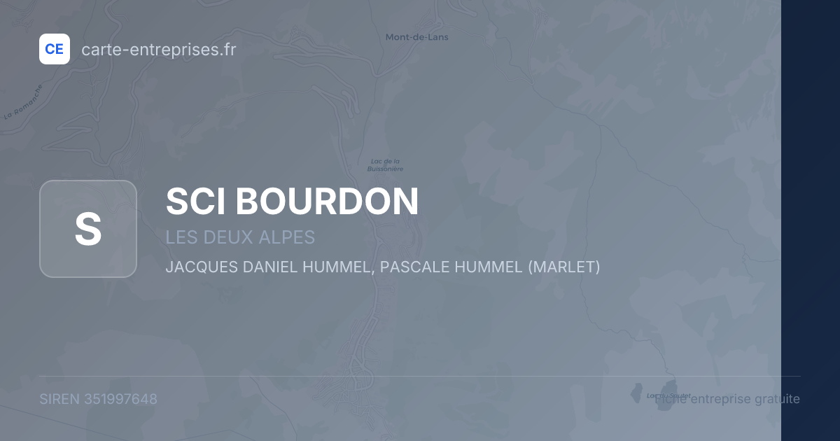 SCI BOURDON — 351997648 — fiche entreprise
