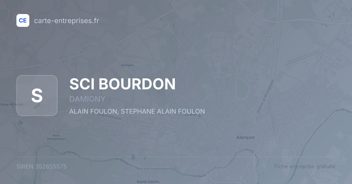 SCI BOURDON — 352655575 — fiche entreprise
