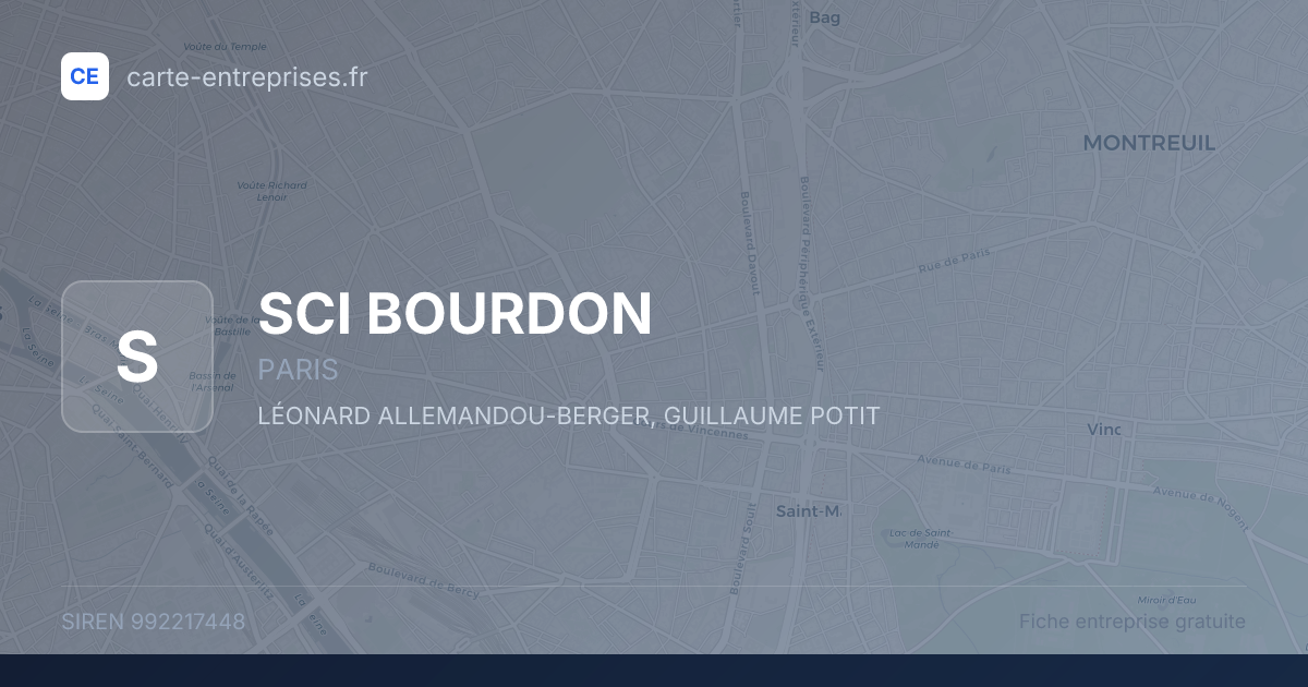 SCI BOURDON — 992217448 — fiche entreprise