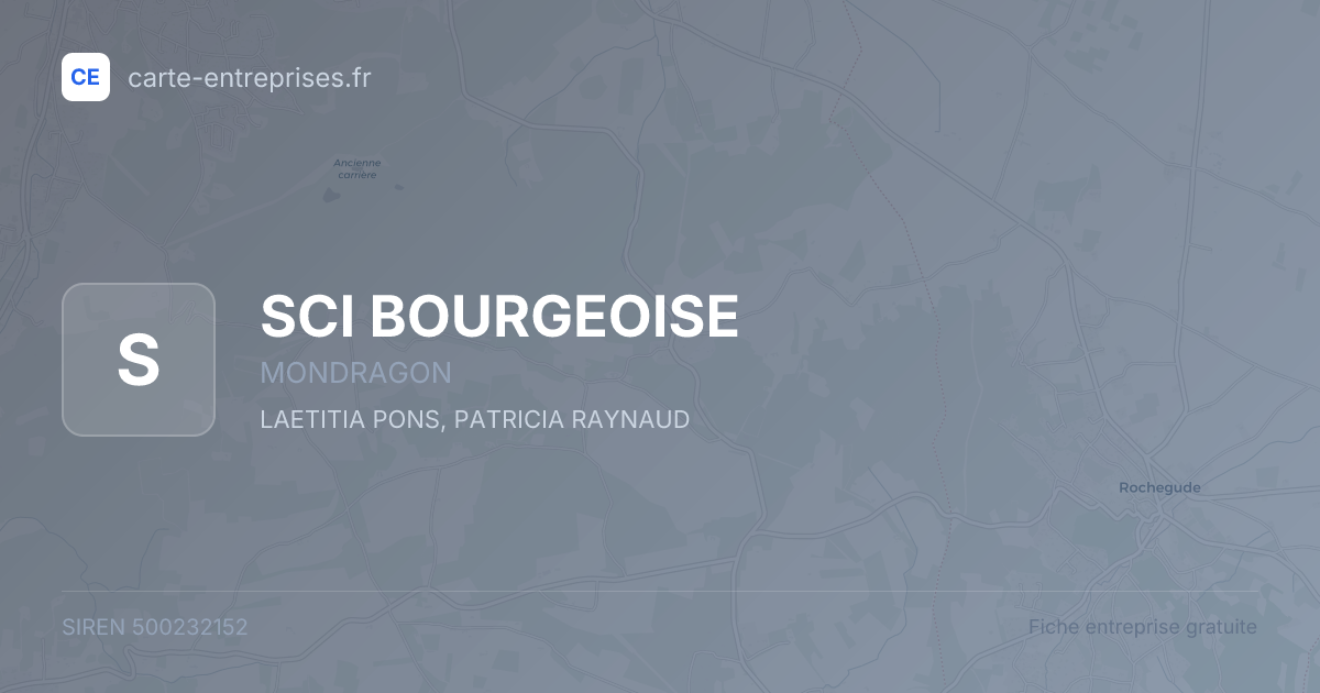 SCI BOURGEOISE — 500232152 — fiche entreprise