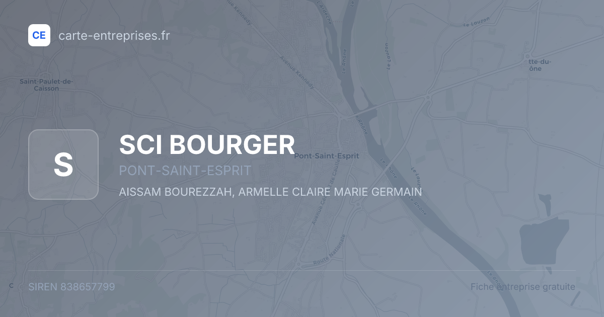 SCI BOURGER — 838657799 — fiche entreprise