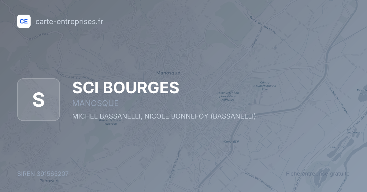SCI BOURGES — 391565207 — fiche entreprise