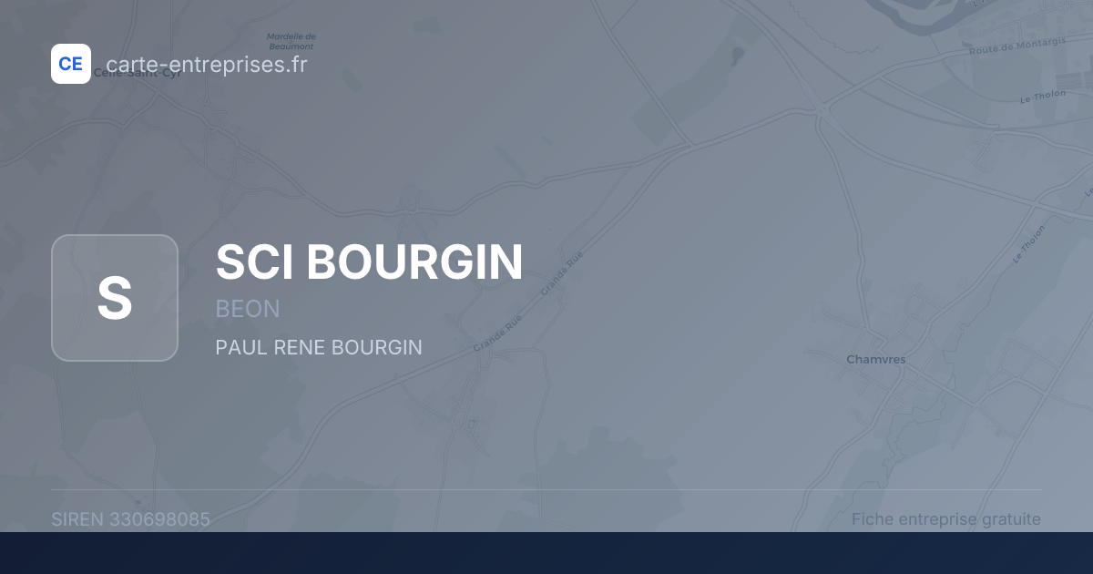 SCI BOURGIN — 330698085 — fiche entreprise