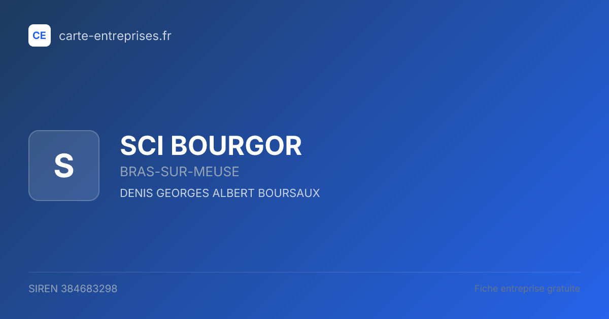 SCI BOURGOR — 384683298 — fiche entreprise