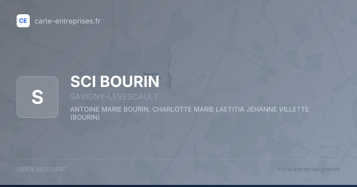 SCI BOURIN — 582034187 — fiche entreprise