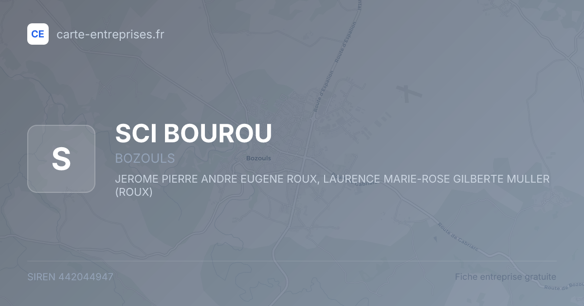 SCI BOUROU — 442044947 — fiche entreprise