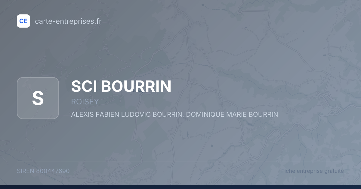 SCI BOURRIN — 800447690 — fiche entreprise