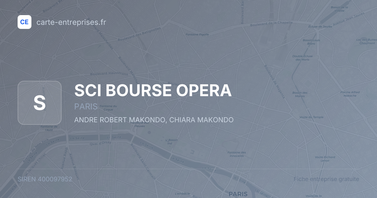 SCI BOURSE OPERA — 400097952 — fiche entreprise