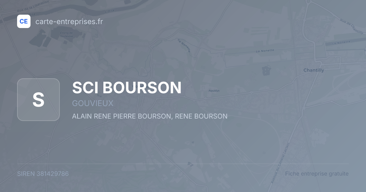 SCI BOURSON — 381429786 — fiche entreprise