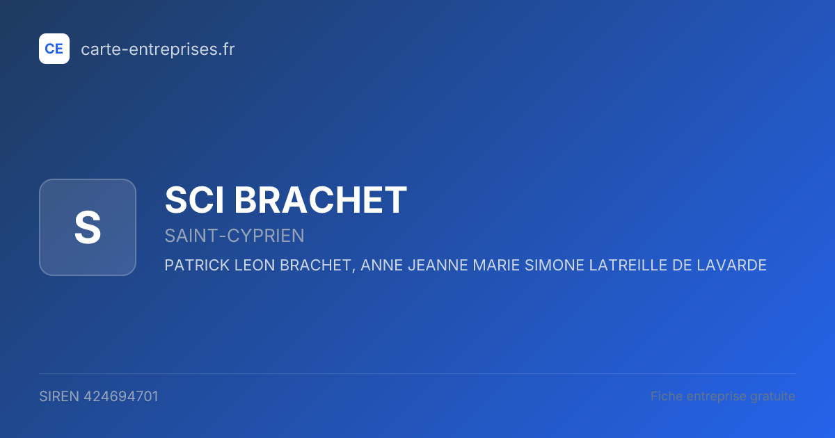 SCI BRACHET — 424694701 — fiche entreprise
